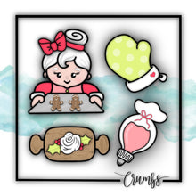 Load image into Gallery viewer, Mrs. Claus Baking Cookie Cutter Quad