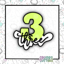 Load image into Gallery viewer, Lettered Number 3/Three Cookie Cutter