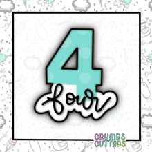 Load image into Gallery viewer, Lettered Number 4/Four Cookie Cutter