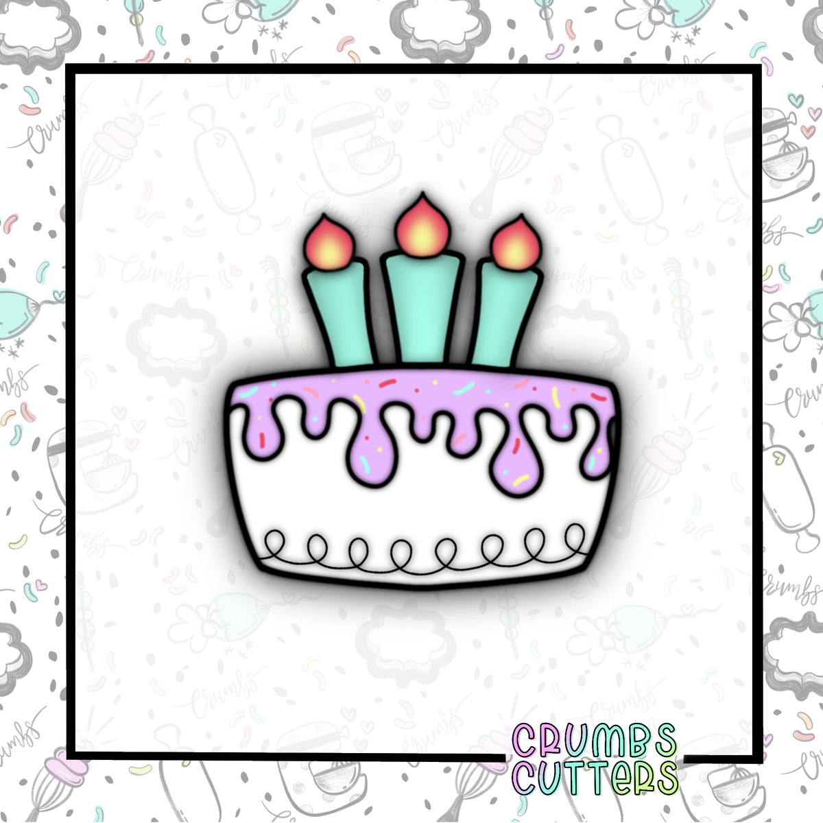 Birthday Cake Cookie Cutter Crumbs Cutters