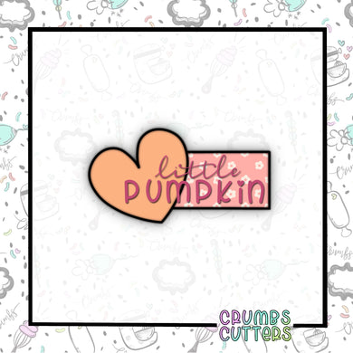 Little Pumpkin Heart Plaque Cookie Cutter