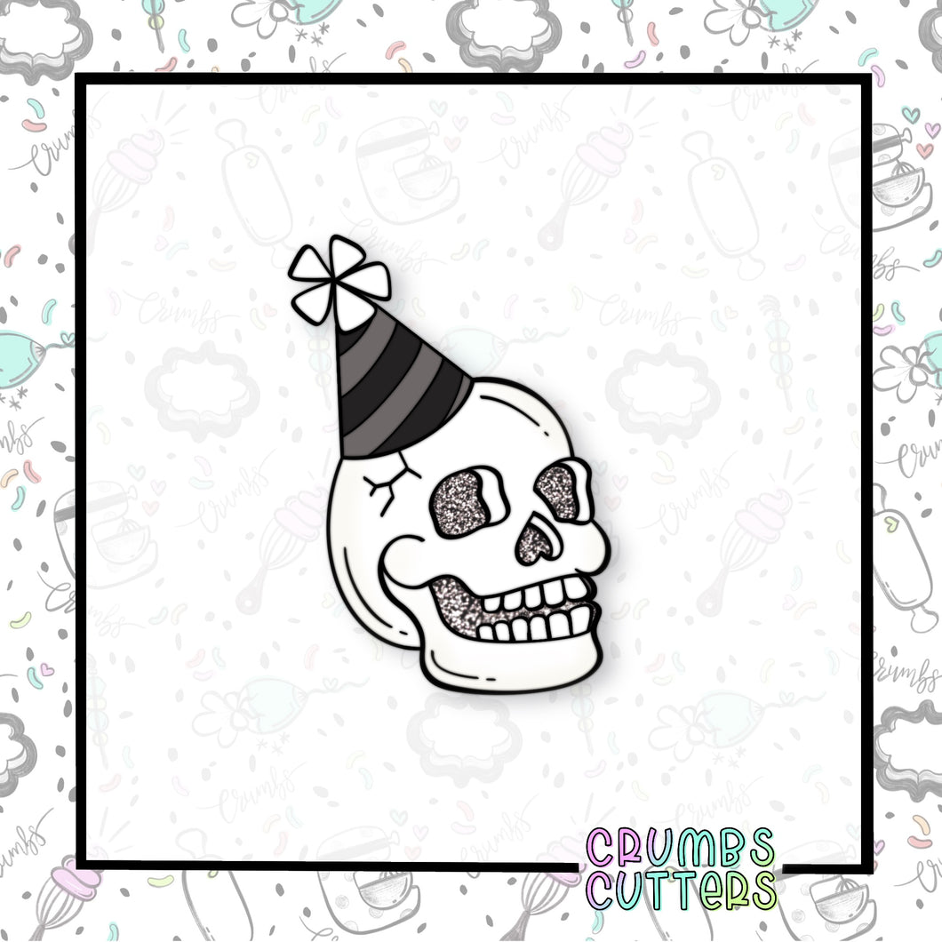 Party Hat Skull Skeleton Head Cookie Cutter