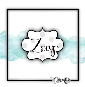 Zoey Plaque Cookie Cutter