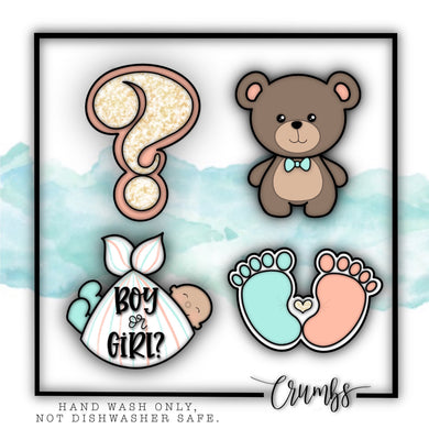 Gender Reveal Cookie Cutter Quad