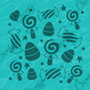 Halloween Candy Pattern Cookie Stencil