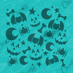 Classic Halloween Pattern Cookie Stencil
