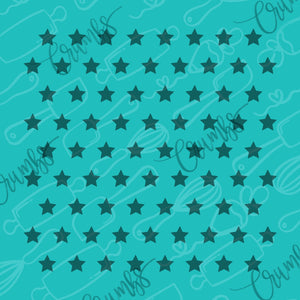 Small Stars Aligned Pattern Cookie Stencil