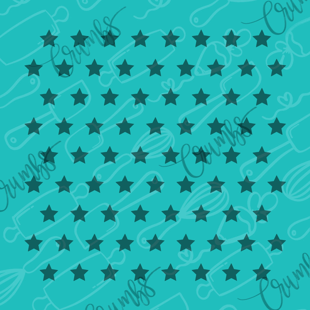 Small Stars Aligned Pattern Cookie Stencil