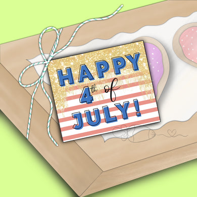 4th of July Gold Printable Tags