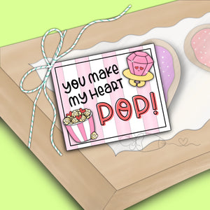 "Pop" Valentines Printable Tags