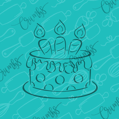 Whole Birthday Cake PYO Cookie Stencil
