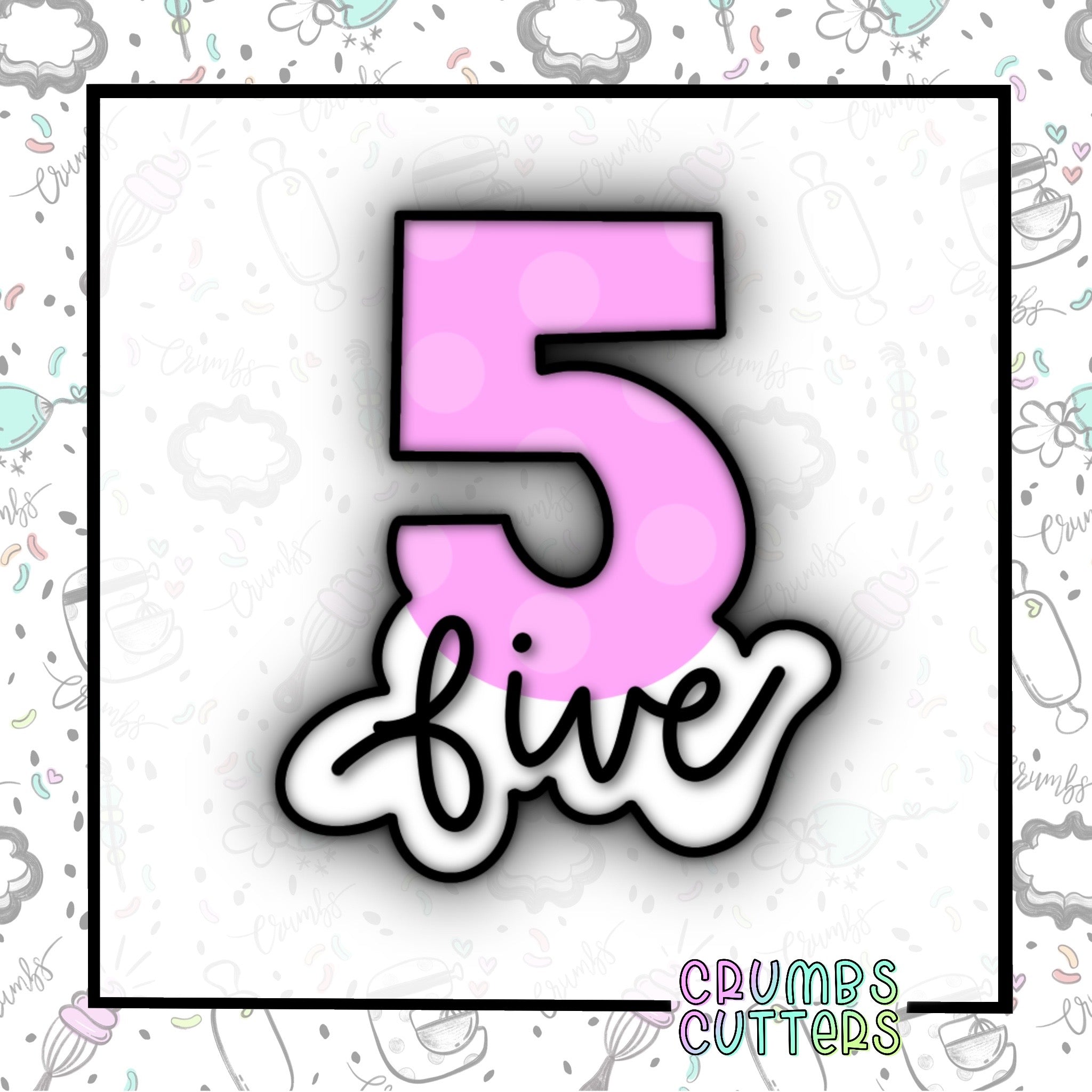 Lettered Number 5/Five Cookie Cutter – Crumbs Cutters