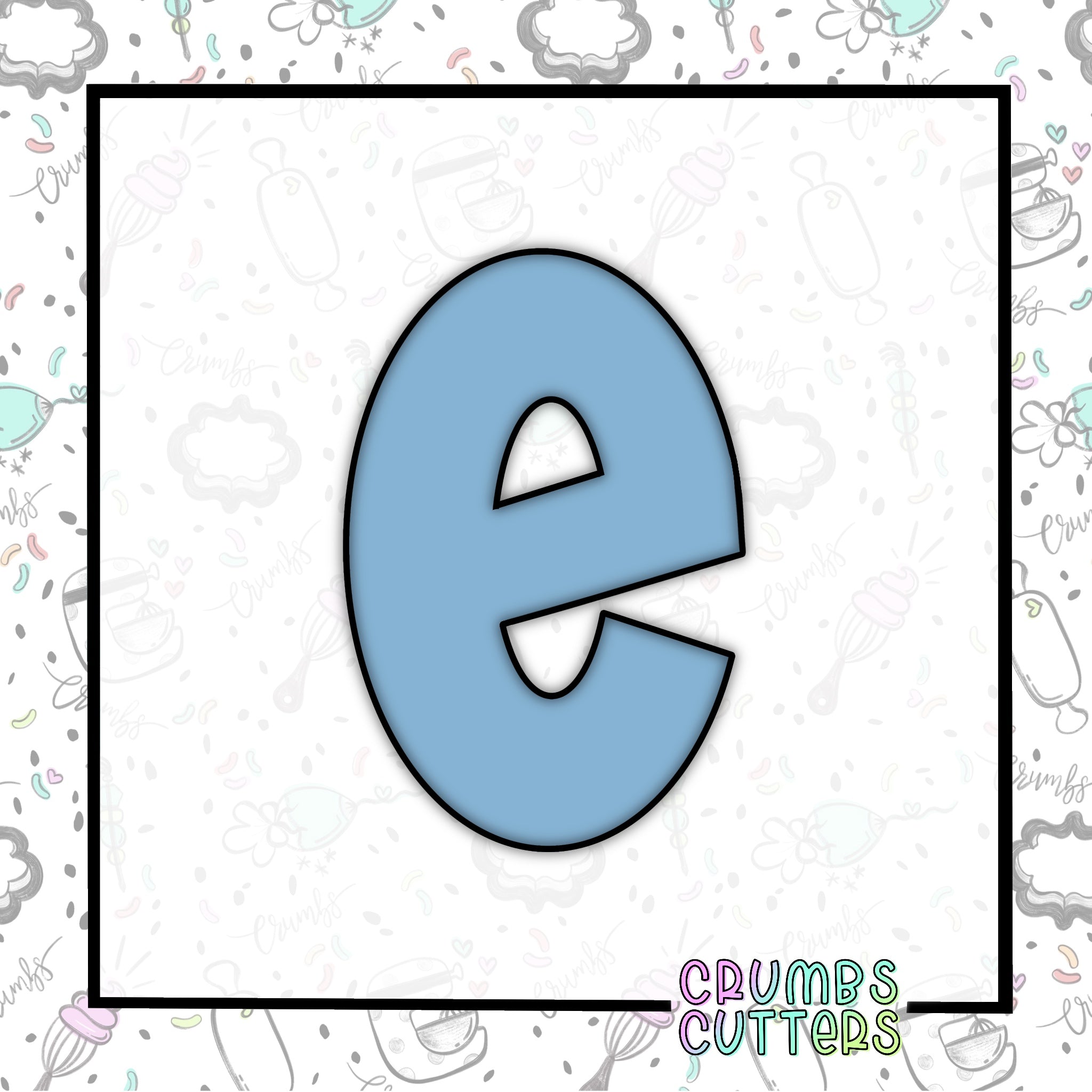 Lowercase E Cookie Cutter – Crumbs Cutters