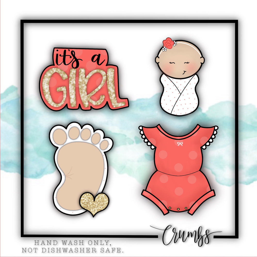 Baby Girl Cookie Cutter Quad